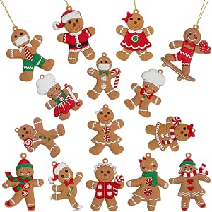 15-Pack Gingerbread Man Christmas Decorations product photo