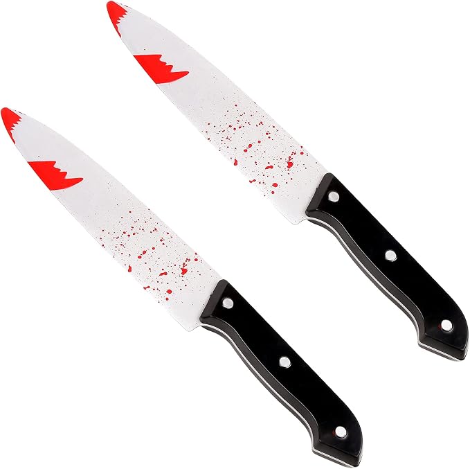 2 Pack Halloween Bloody Knife Prop Decoration
