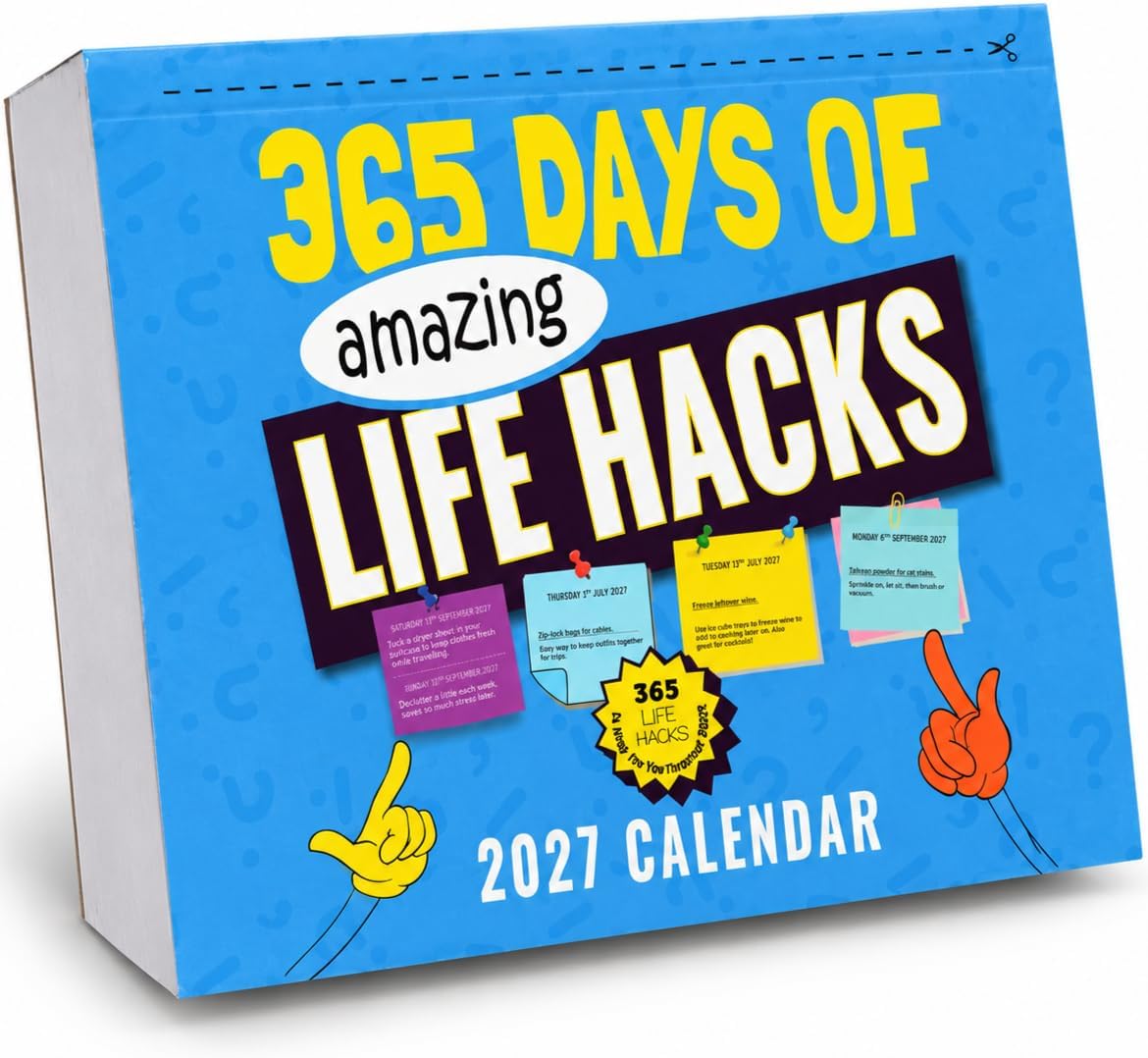 365 Days of Life Hacks 2027 Desk Calendar - Daily Tips & Clever Ideas