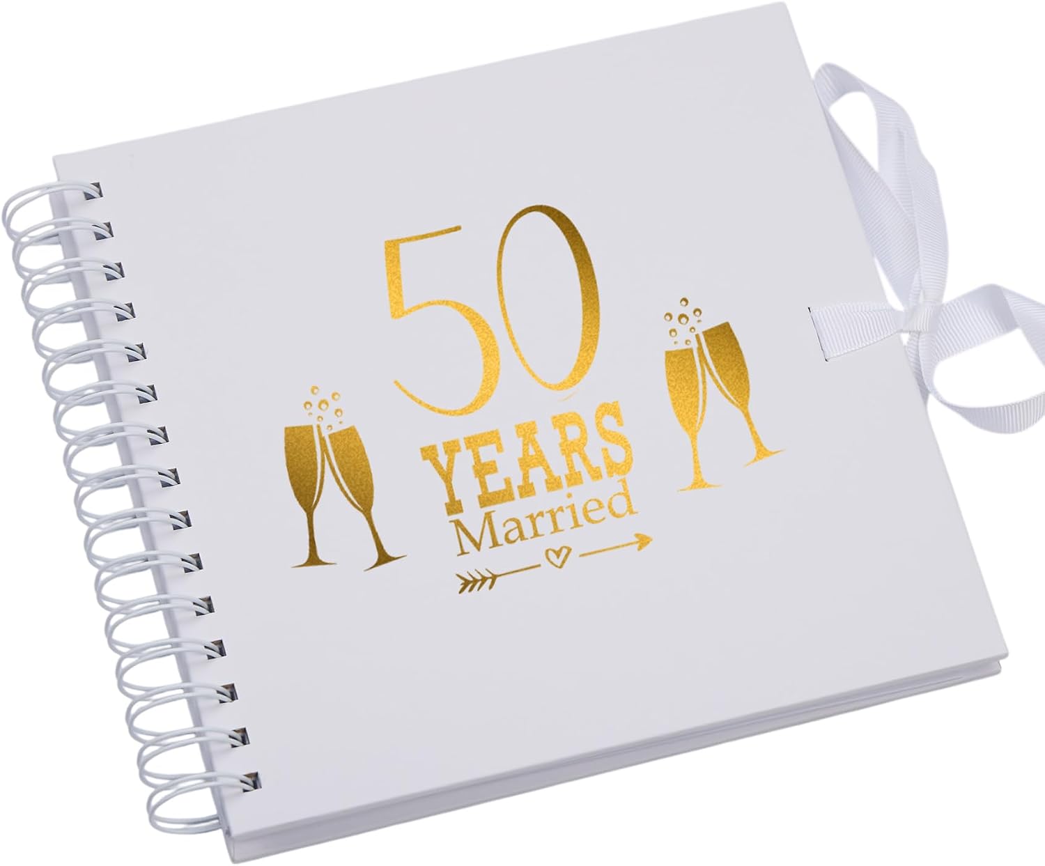 50th Golden Anniversary White Scrapbook Guest Book product photo
