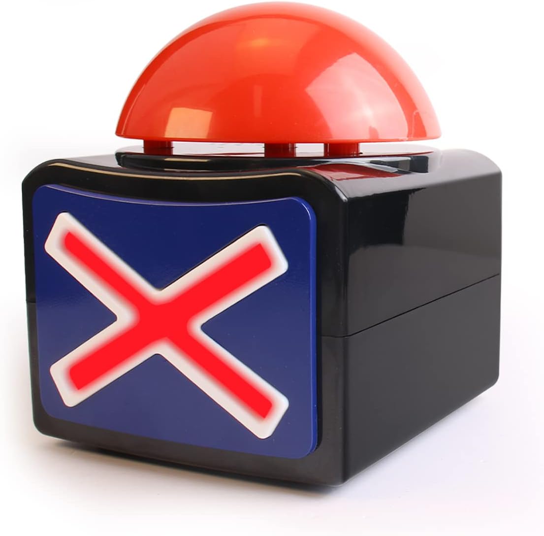 Answer Buzzer Button - Game Show Buzzers with Light & Alarm Sound