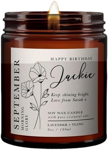 Birth Flower & Month Personalised Candle