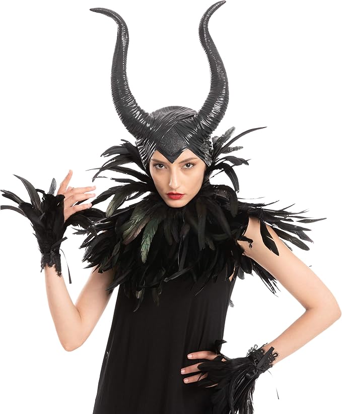 Black Evil Queen Accessories Set with Horn