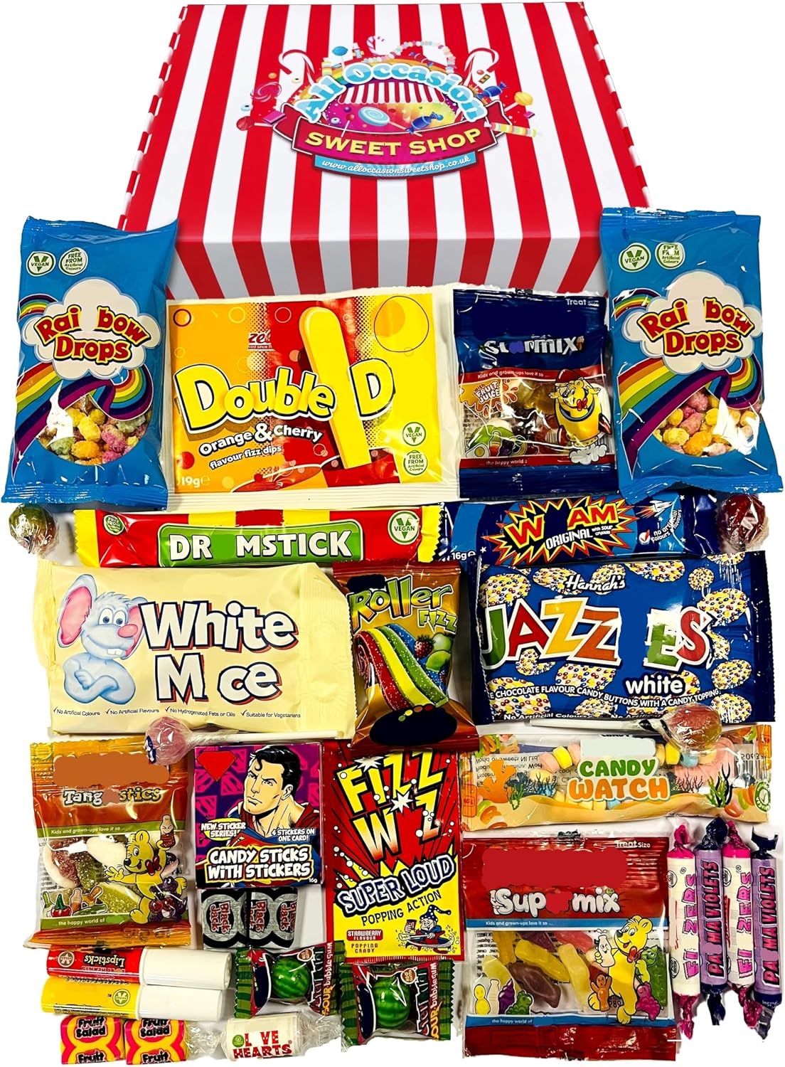 Candy Striped Old Fashioned Sweets Selection Hamper