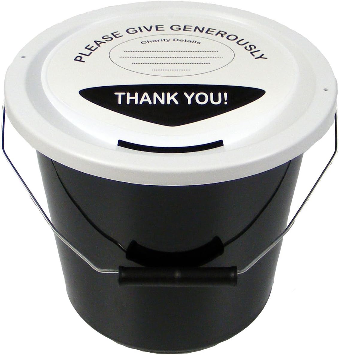 Charity Money Collection Bucket 5 litres - Black