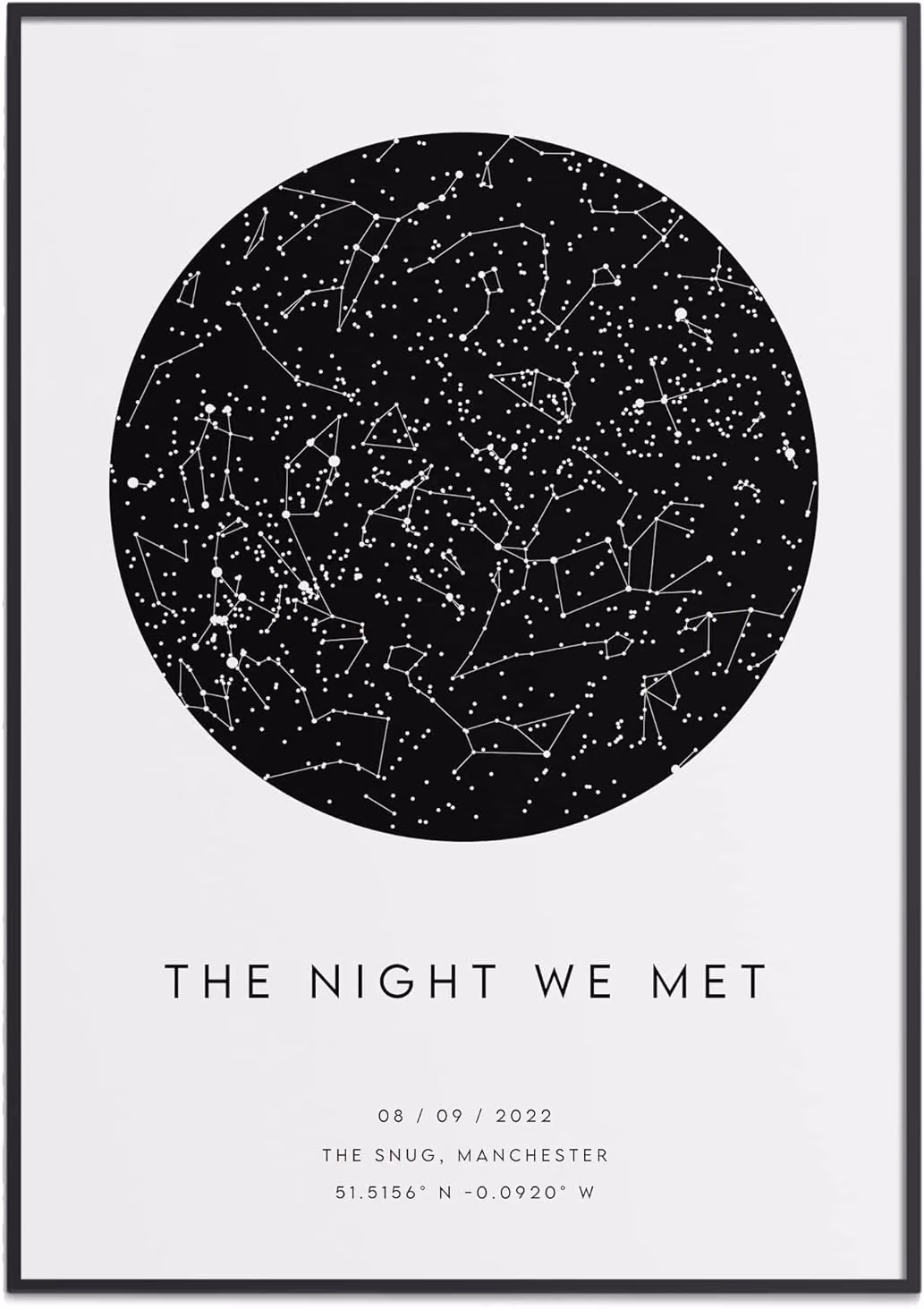 Custom Star Map Print - The Night We Met - Anniversary Romantic Gift product photo