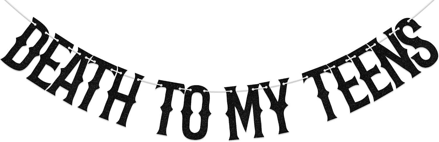 Death To My Teens Banner Funeral 20th Birthday Party Decorations