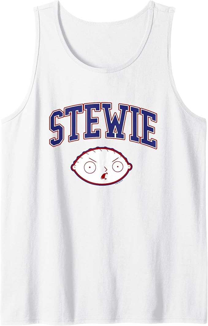Family Guy Stewie Head and Athletic Lettering Funny Cartoon Tank Top product photo