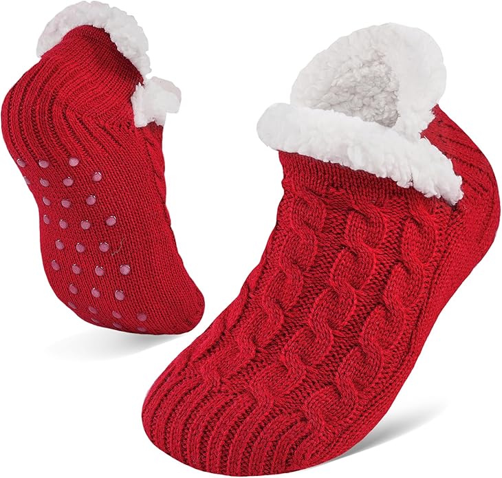 Fluffy Slipper Socks Women Men, Winter Gift for Her, UK 4-9
