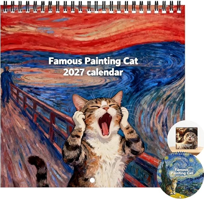 Funny Famous Painting Cat Calendar