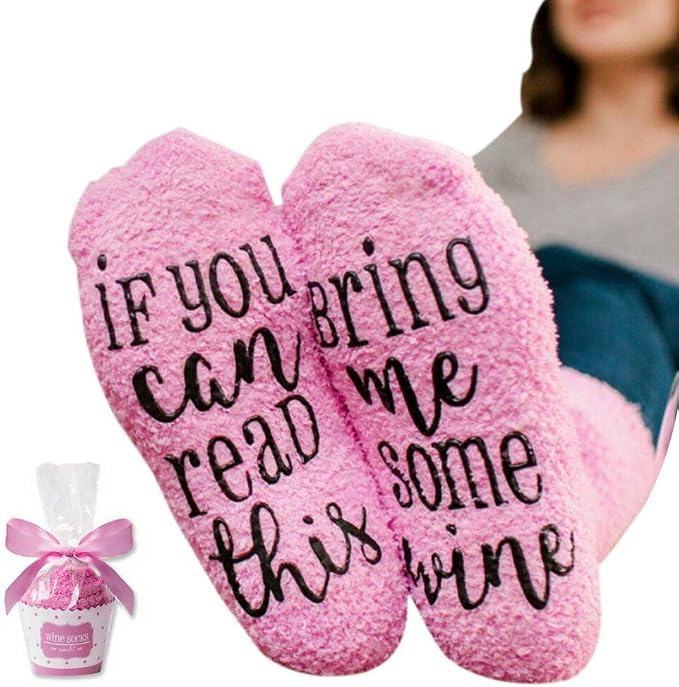 Funny Socks for Women "If You Can Read This Bring Me Wine" Socks product photo