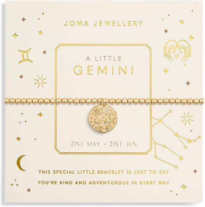 Gemini Horoscope Gold Plated Bracelet in 17.5 cm stretch
