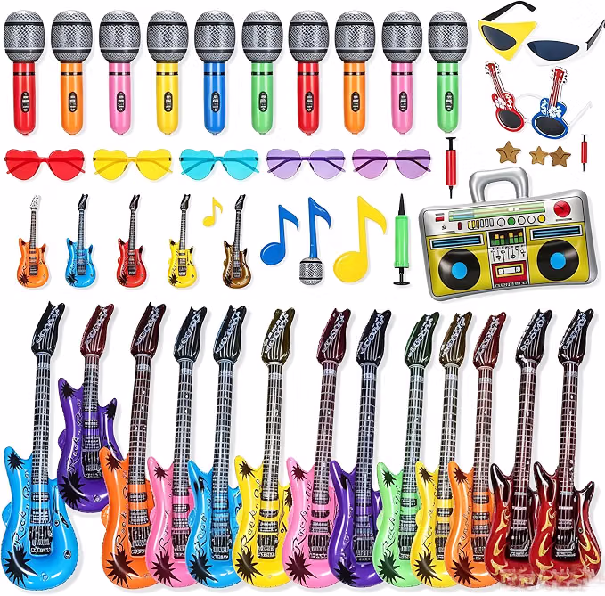 Inflatable Rock Star Instruments Party Props with Sunglasses