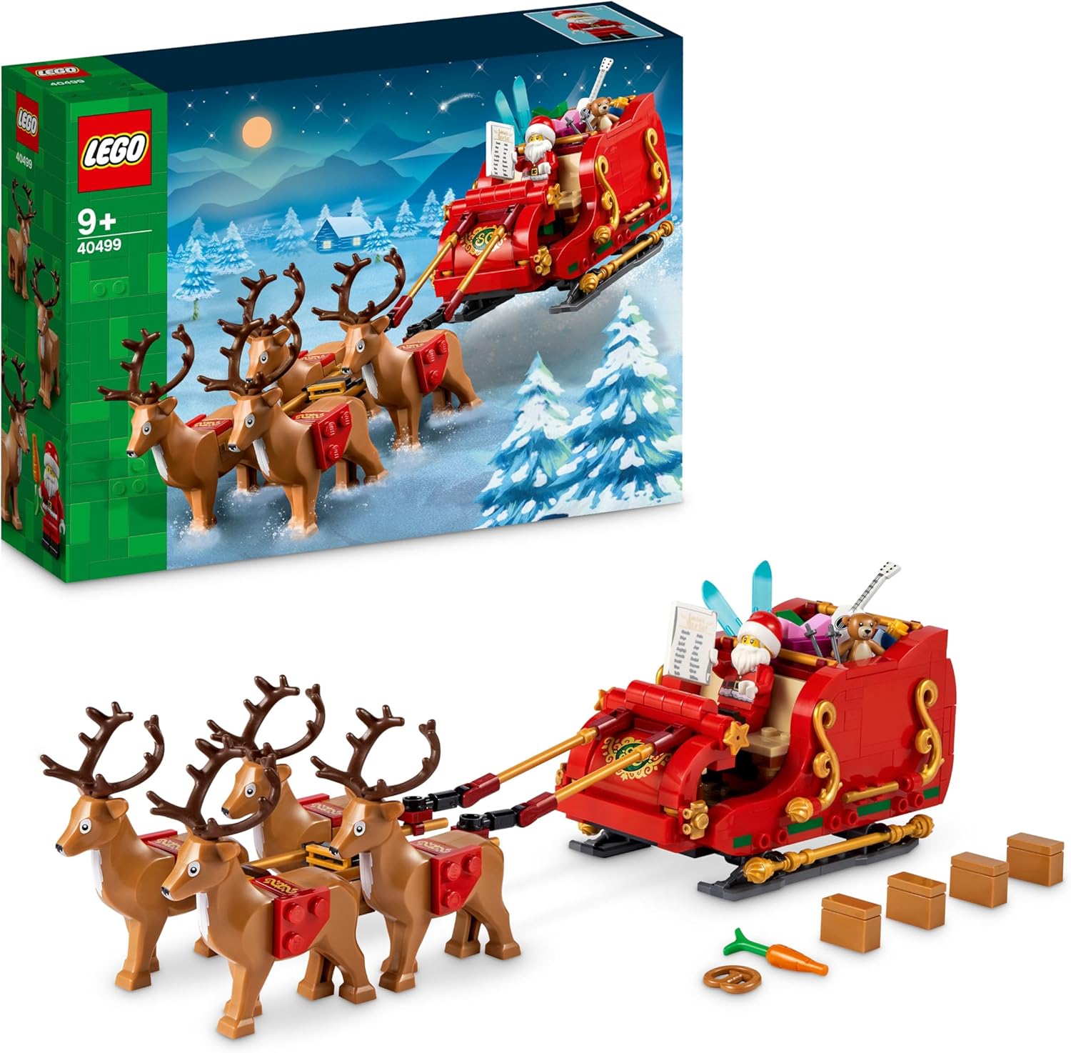 LEGO Santa’s Sleigh - Building Toy w/ 4 Reindeer Figures