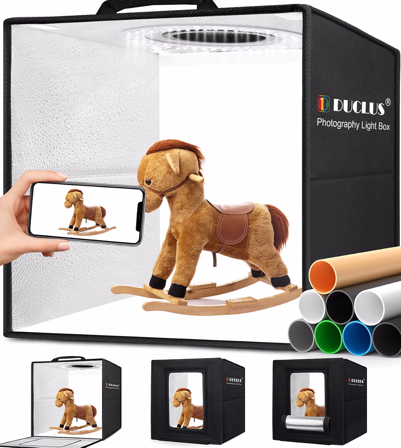 Light Box Photography 30cm Portable Photo-Box Booth with 120 LEDs