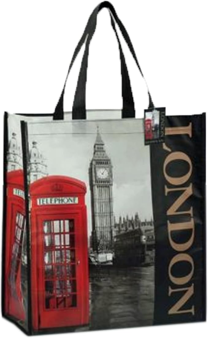 London Souvenir Big Ben and Telephone Box Shopping Bag