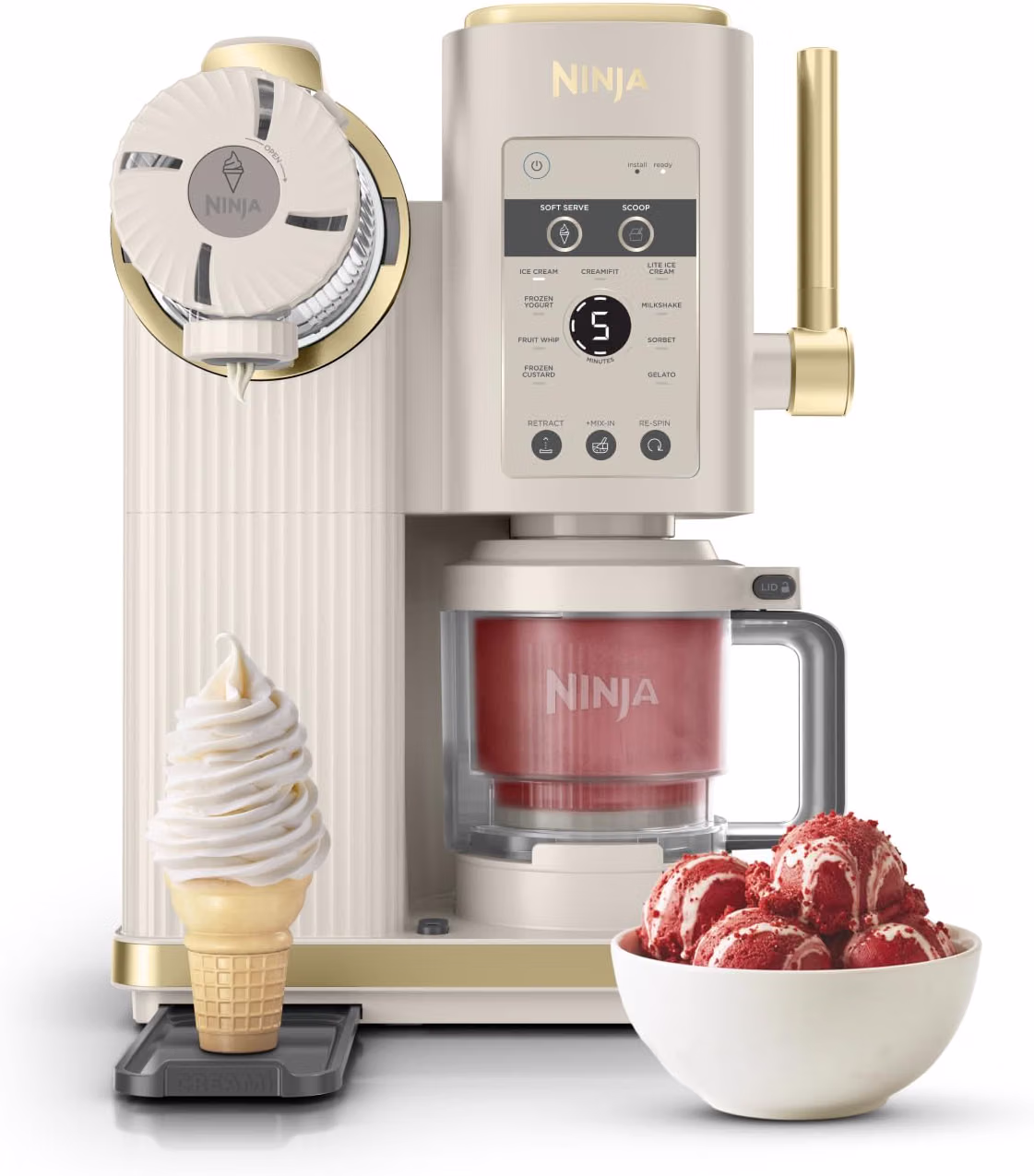 Ninja CREAMi Scoop and Swirl Ice Cream Machine, Stone Gold product photo