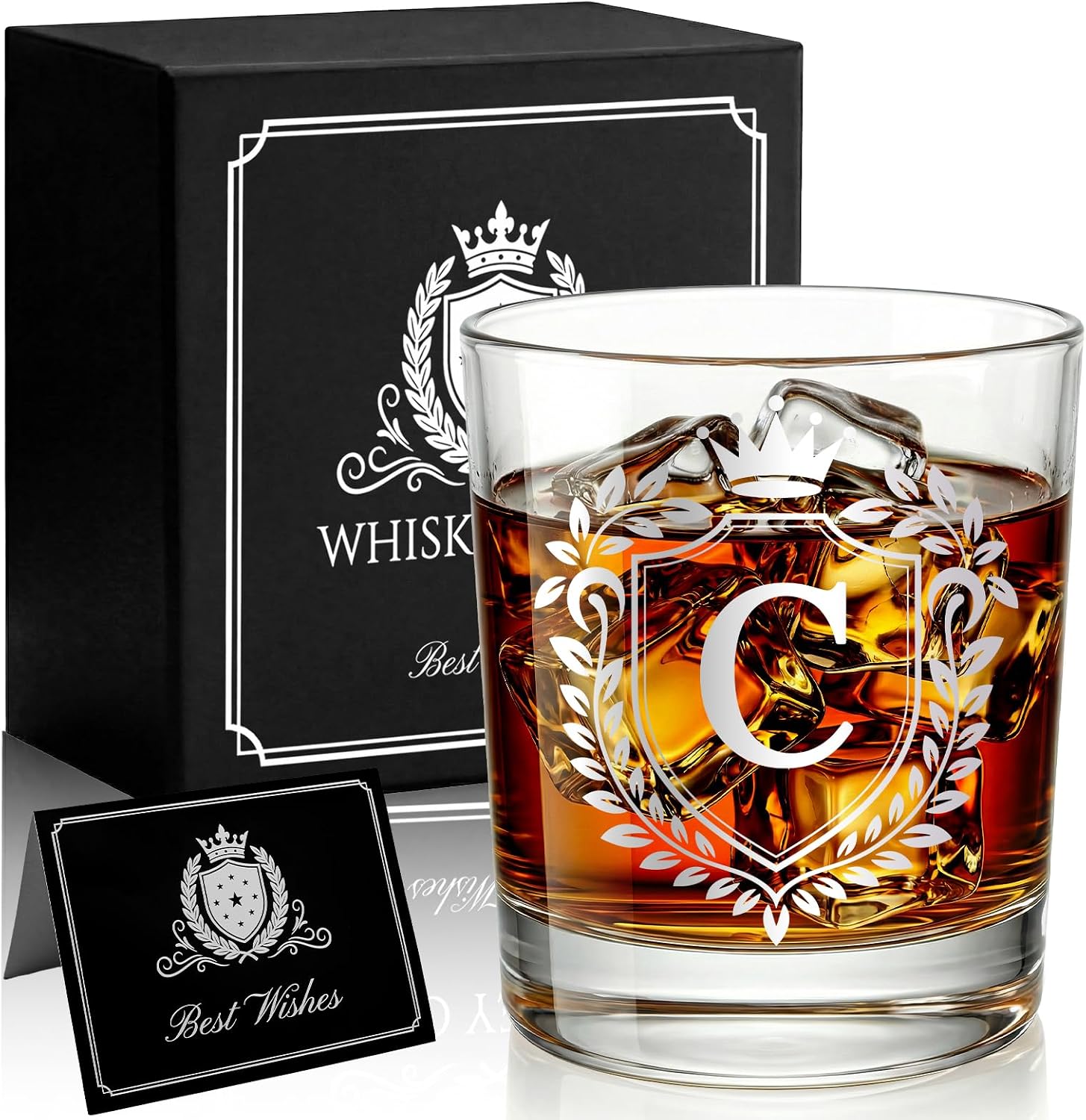 Personalised Whiskey Glass Set, Personalised Gifts for Men, 10oz product photo