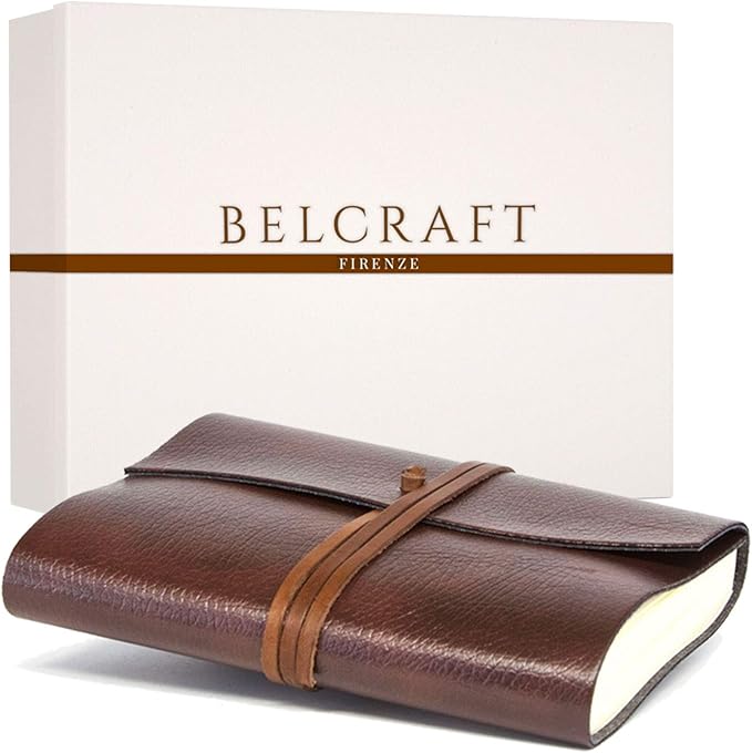 Refillable Recycled Leather Bound Journal, Made in Italy