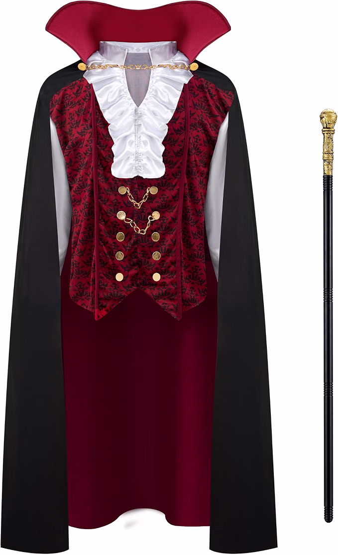 Renaissance Medieval Scary Vampire Deluxe Halloween Costume for Men product photo