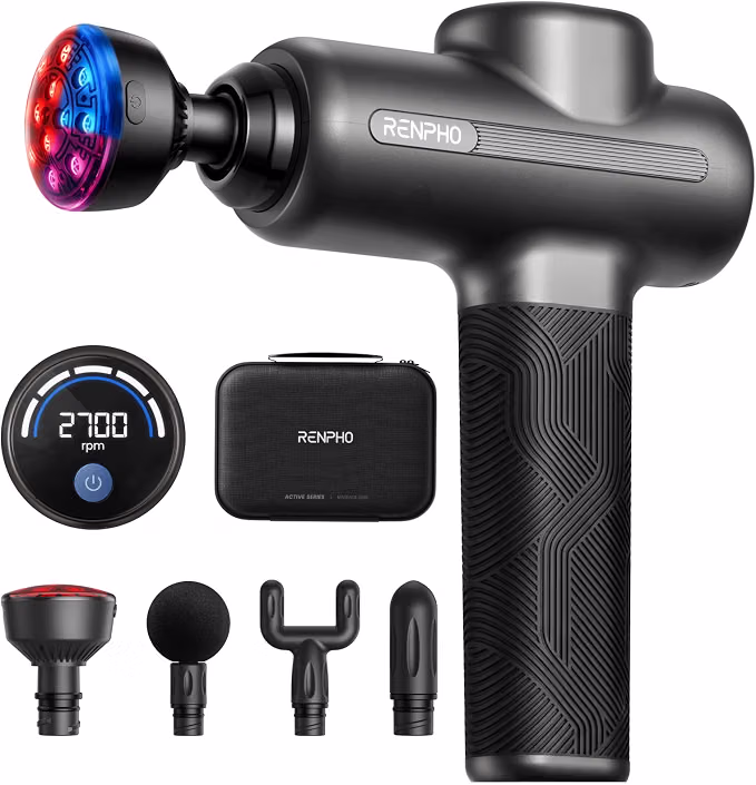 RENPHO Active 2 Red Massage Gun with 850nm Infrared Heating & 3 Light Modes product photo