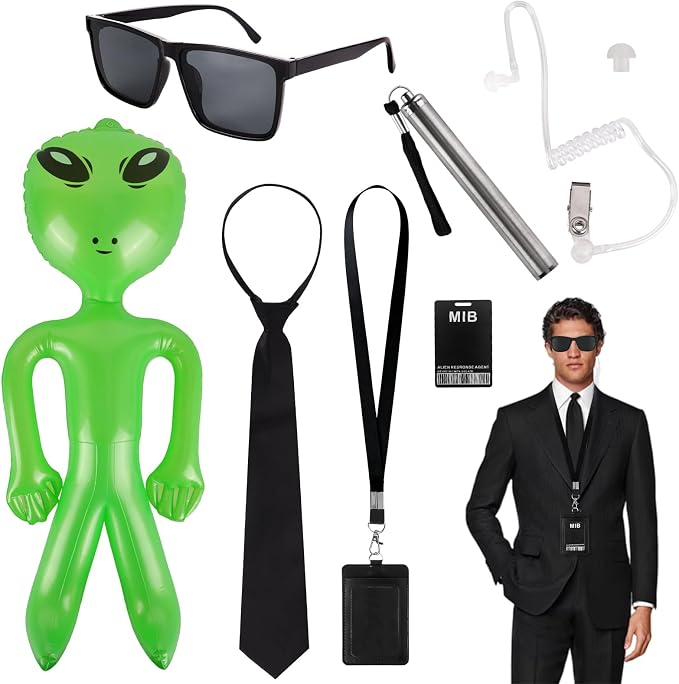 Secret Security Service Spy Outfit With Inflatable Alien