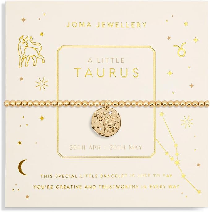 Taurus Horoscope Gold Plated Bracelet in 17.5 cm stretch
