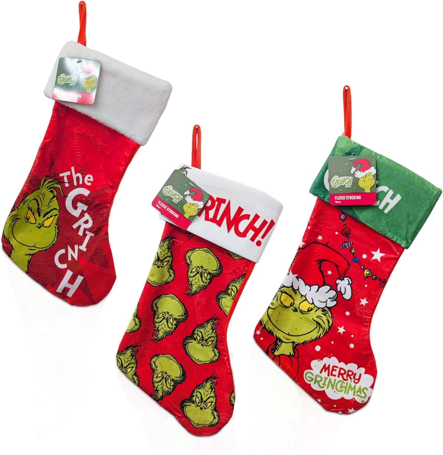 The Grinch Christmas Stocking Fillers - Pack of 3 x 46cm product photo