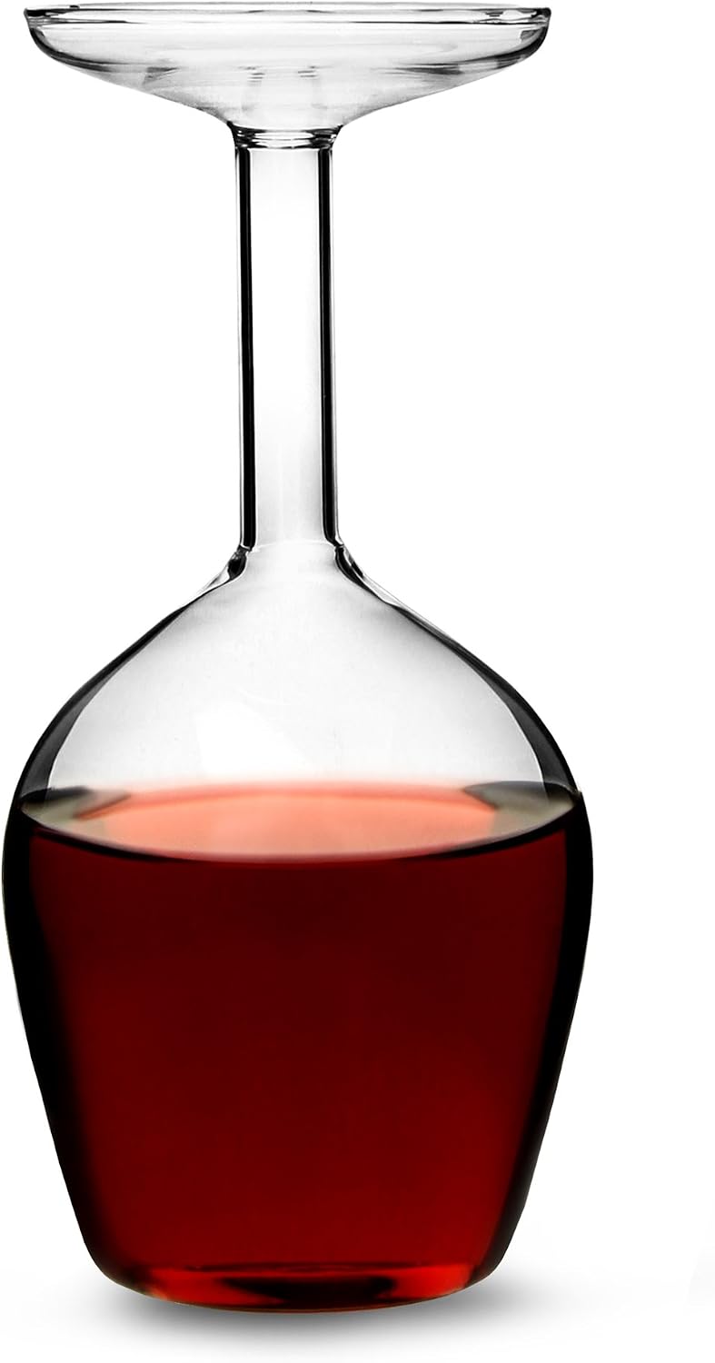 Upside Down Wine Glass 13.2oz / 375ml - Novelty Wine Glass Gift product photo